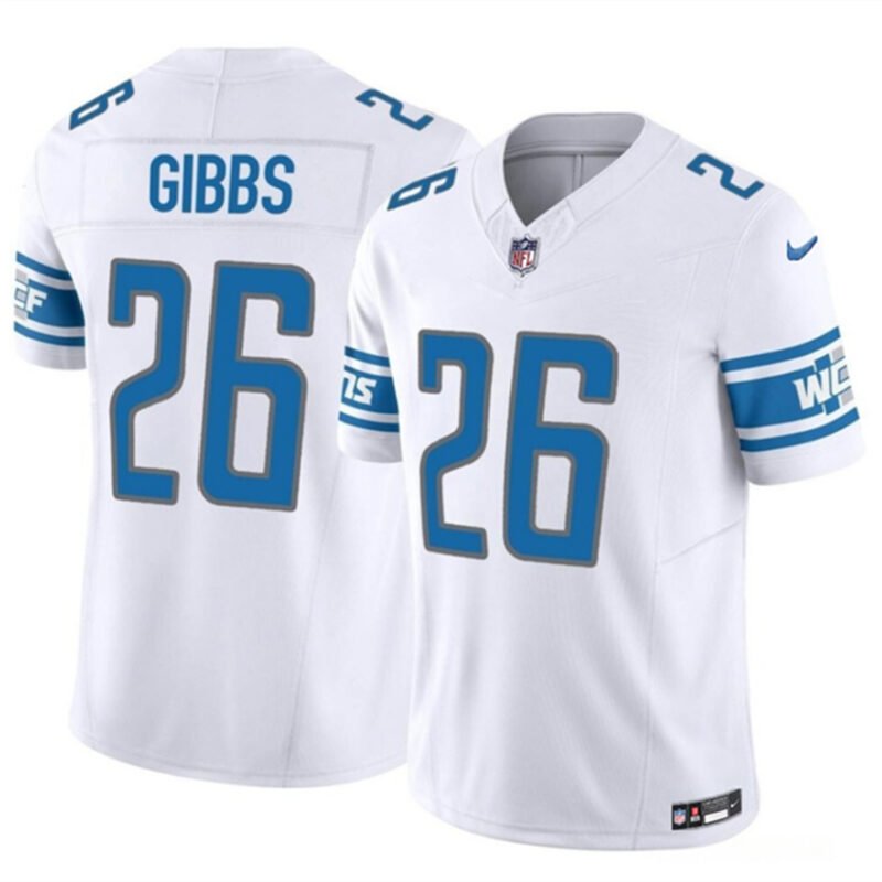 White Detroit Lions #26 Jahmyr Gibbs 2023 F.U.S.E. Vapor Untouchable Limited Stitched Football Jersey - DTL18