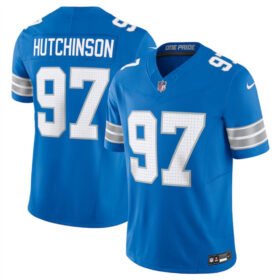 Blue Detroit Lions #97 Aidan Hutchinson 2024 F.U.S.E. Vapor Limited Stitched Jersey - DTL347