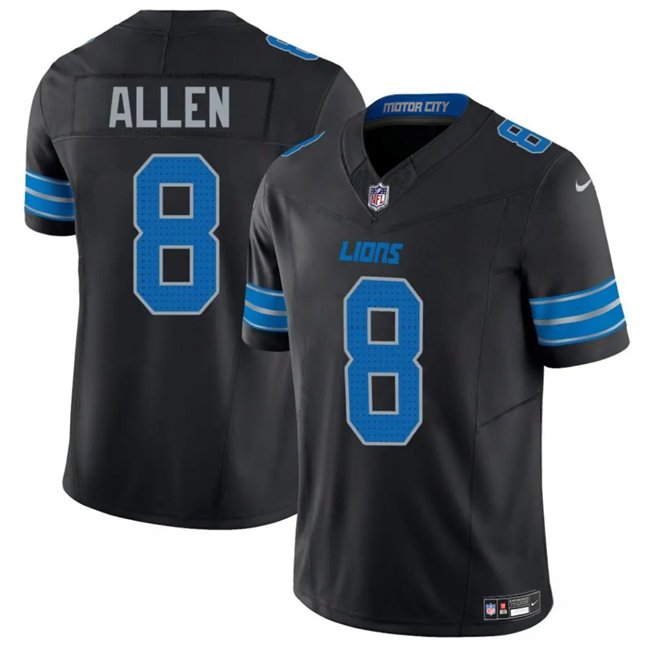 Black Detroit Lions #8 Kyle Allen 2025 F.U.S.E. Vapor Limited Stitched Jersey - DTL282