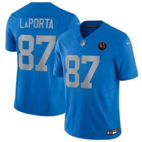 Blue Detroit Lions #87 Sam LaPorta Sam LaPorta 2025 F.U.S.E.With John Madden Patch Vapor Limited Stitched Jersey - DTL70