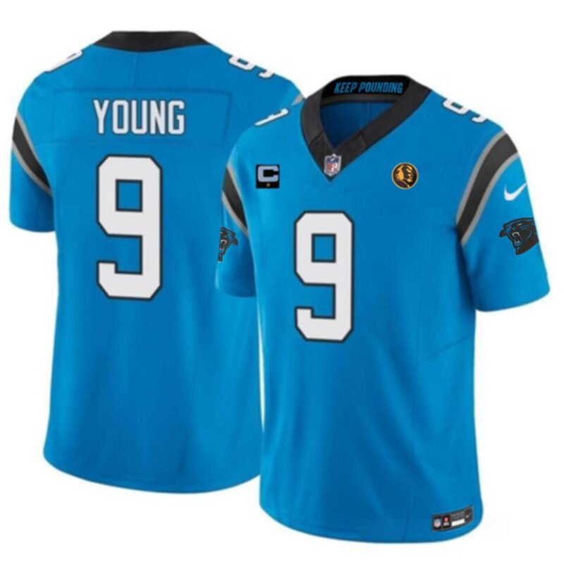 Blue Carolina Panthers #9 Bryce Young 2023 F.U.S.E. With 1-star C Patch And John Madden Patch Vapor Limited Stitched Football Jersey