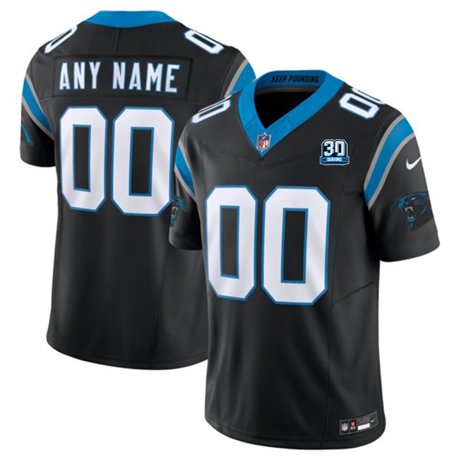 Black Carolina Panthers Active Player Custom 2024 30th Anniversary Patch F.U.S.E. Vapor Limited Stitched Football Jersey - CPJ35
