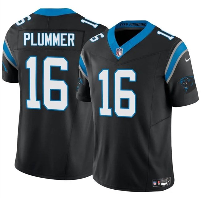 Black Carolina Panthers #16 Jack Plummer 2024 F.U.S.E. Vapor Limited Stitched Football Jersey - CPJ29