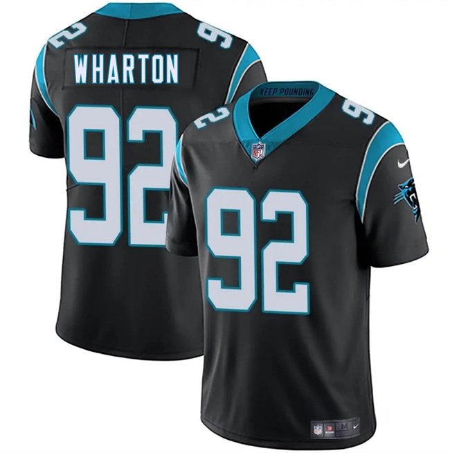 Black Carolina Panthers #92 Tershawn Wharton 2025 Vapor Limited Stitched Football Jersey - CPJ10