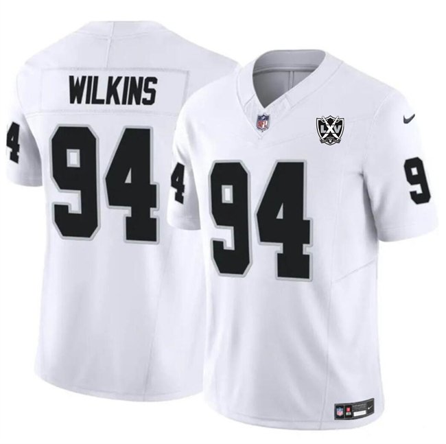 White Las Vegas Raiders #94 Christian Wilkins 2024 F.U.S.E 65th Anniversary Patch Vapor Stitched Football Jersey - LVR198