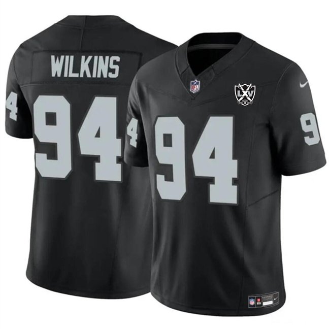 Black Las Vegas Raiders #94 Christian Wilkins 2024 F.U.S.E 65th Anniversary Patch Vapor Stitched Football Jersey - LVR167
