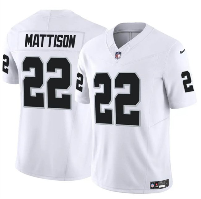 White Las Vegas Raiders #22 Alexander Mattison F.U.S.E Vapor Stitched Football Jersey - LVR268