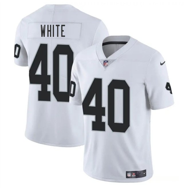 White Las Vegas Raiders #40 Devin White 2025 Vapor Stitched Football Jersey - LVR204