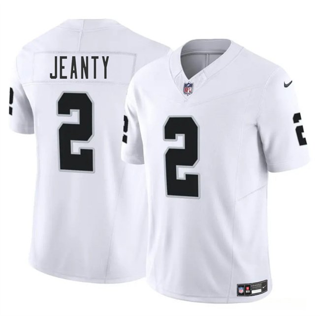White Las Vegas Raiders #2 Ashton Jeanty 2025 Draft F.U.S.E. Vapor Untouchable Limited Stitched Football Jersey - LVR75