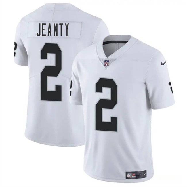 White Las Vegas Raiders #2 Ashton Jeanty 2025 Draft Vapor Untouchable Limited Stitched Football Jersey - LVR202