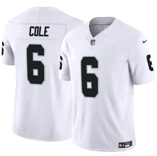 White Las Vegas Raiders #6 A.J. Cole 2025 F.U.S.E. Vapor Untouchable Limited Stitched Football Jersey - LVR66