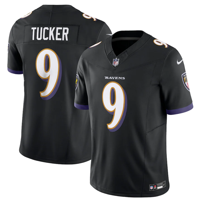 Black Baltimore Ravens #9 Justin Tucker 2023 F.U.S.E Vapor Jersey - BRJ176