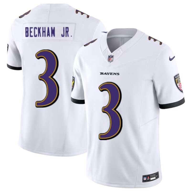 White Baltimore Ravens #3 Odell Beckham Jr. 2023 F.U.S.E. Vapor Untouchable Stitched Football Jersey - BRJ311