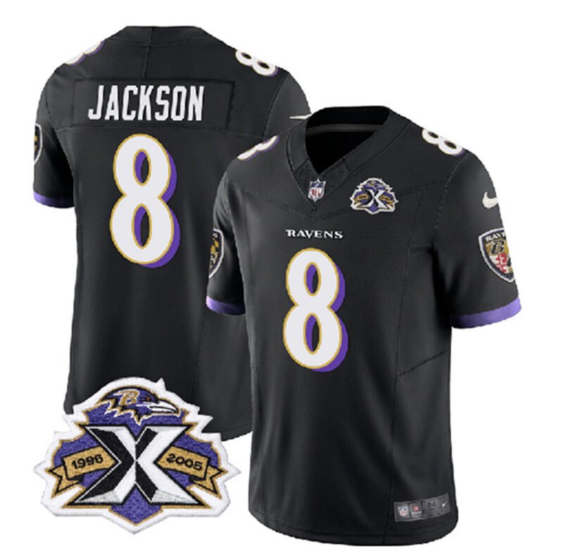 Black Baltimore Ravens #8 Lamar Jackson 2023 F.U.S.E With Patch Throwback Vapor Limited Jersey - BRJ47