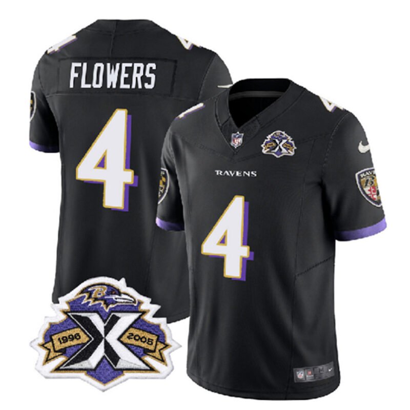 Black Baltimore Ravens #4 Zay Flowers 2023 F.U.S.E With Patch Throwback Vapor Limited Jersey - BRJ12