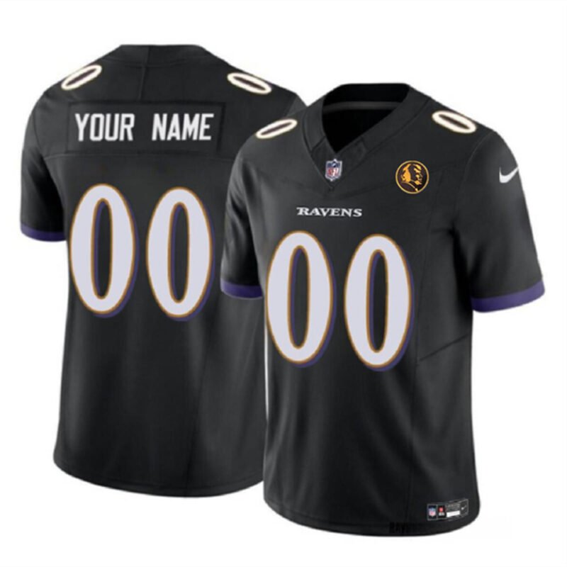 Black Baltimore Ravens Active Player Custom 2023 F.U.S.E. With John Madden Patch Vapor Limited Football Jersey - BRJ76