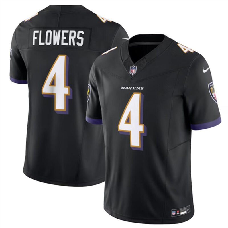 Black Baltimore Ravens #4 Zay Flowers 2023 F.U.S.E. Vapor Limited Football Jersey - BRJ303