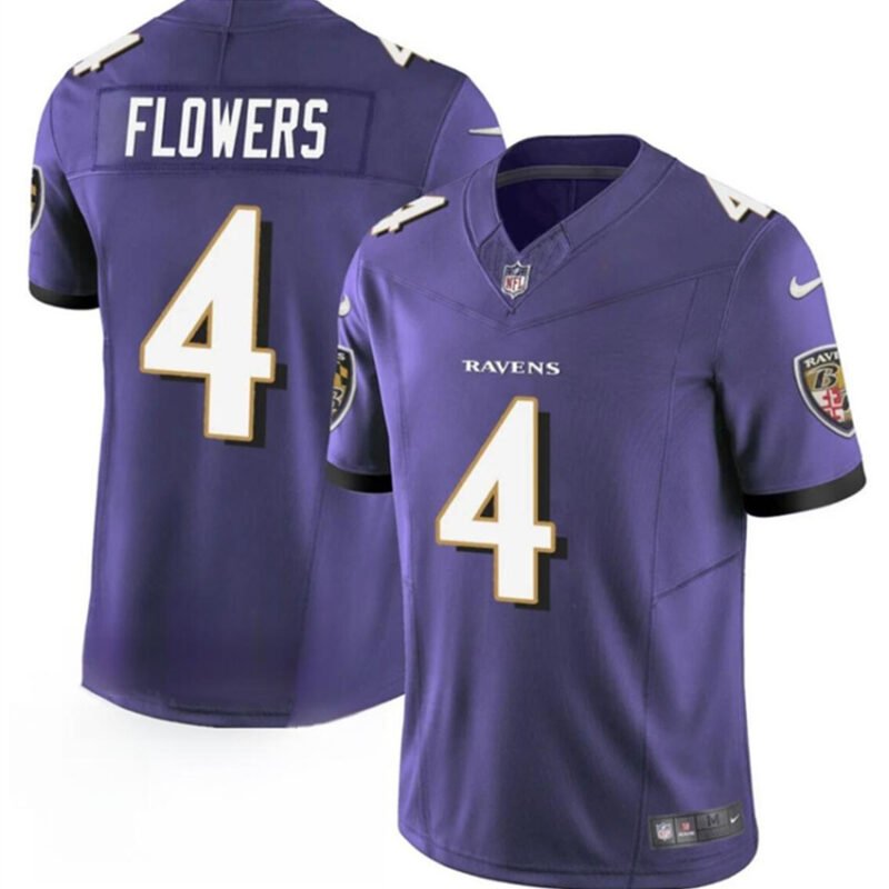 Purple Baltimore Ravens #4 Zay Flowers 2023 F.U.S.E. Vapor Limited Football Jersey - BRJ59