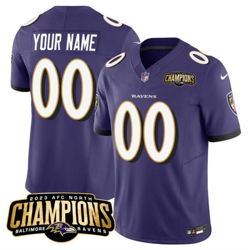 Purple Baltimore Ravens Active Player Custom 2023 F.U.S.E. AFC North Champions Vapor Limited Football Jersey - BRJ259