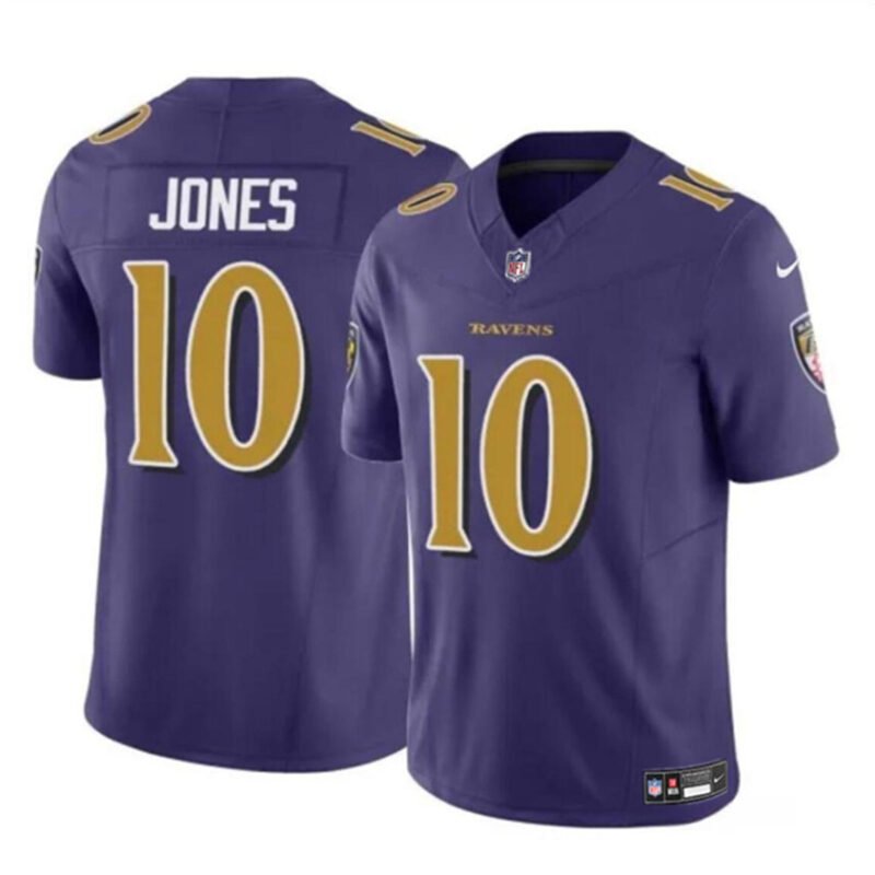 Purple Baltimore Ravens #10 Emory Jones 2023 F.U.S.E Vapor Limited Football Jersey - BRJ97