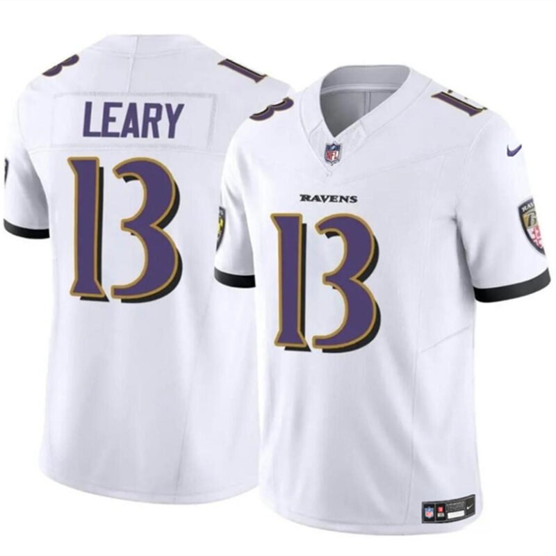 White Baltimore Ravens #13 Devin Leary 2023 F.U.S.E Vapor Limited Football Jersey - BRJ257