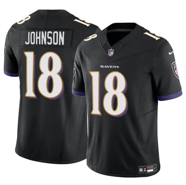 Black Baltimore Ravens #18 Diontae Johnson 2023 F.U.S.E Vapor Limited Football Jersey - BRJ310