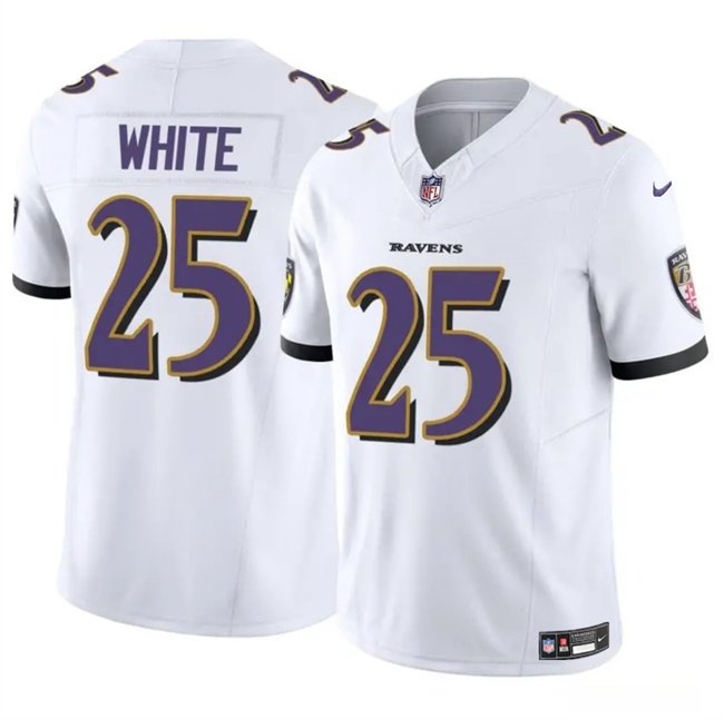 White Baltimore Ravens #25 Tre'Davious White 2023 F.U.S.E Vapor Limited Football Jersey - BRJ221