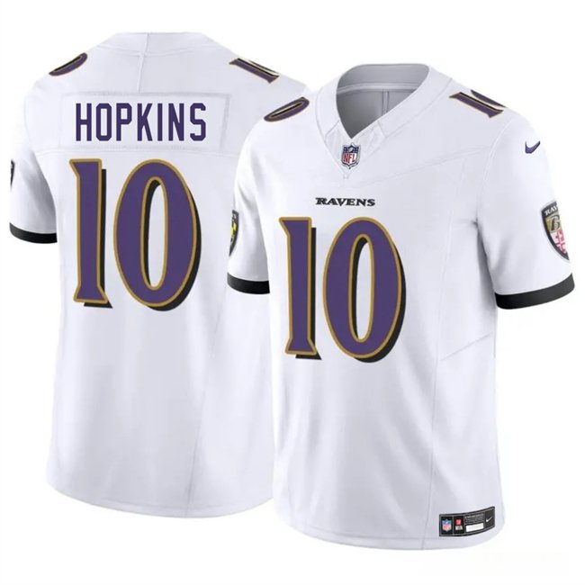 White Baltimore Ravens #10 DeAndre Hopkins 2025 F.U.S.E Vapor Limited Football Jersey - BRJ54