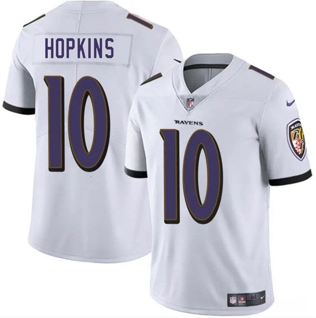 White Baltimore Ravens #10 DeAndre Hopkins Vapor Limited Football Jersey - BRJ244