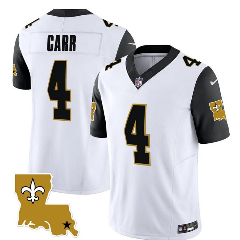 White/Black New Orleans Saints #4 Derek Carr 2023 F.U.S.E. 1987 Legacy Vapor Stitched Jersey - NOS58