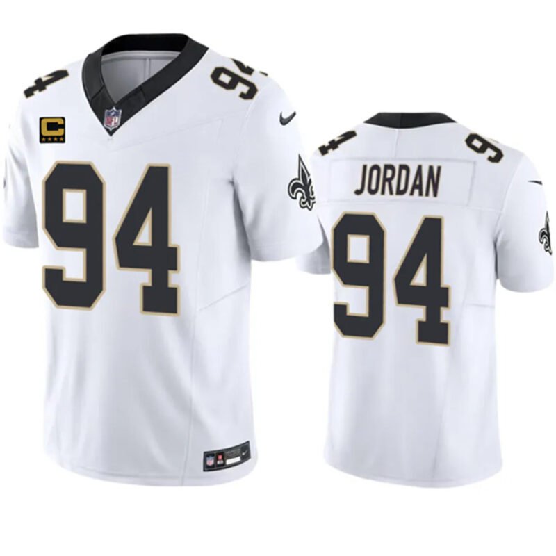 White New Orleans Saints #94 Cameron Jordan 2023 F.U.S.E. With 4-Star C Patch Vapor Untouchable Limited Stitched Jersey - NOS160