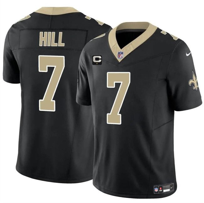 Black New Orleans Saints #7 Taysom Hill 2024 F.U.S.E With 1-Star C Patch Vapor Limited Stitched Football Jersey - NOS75