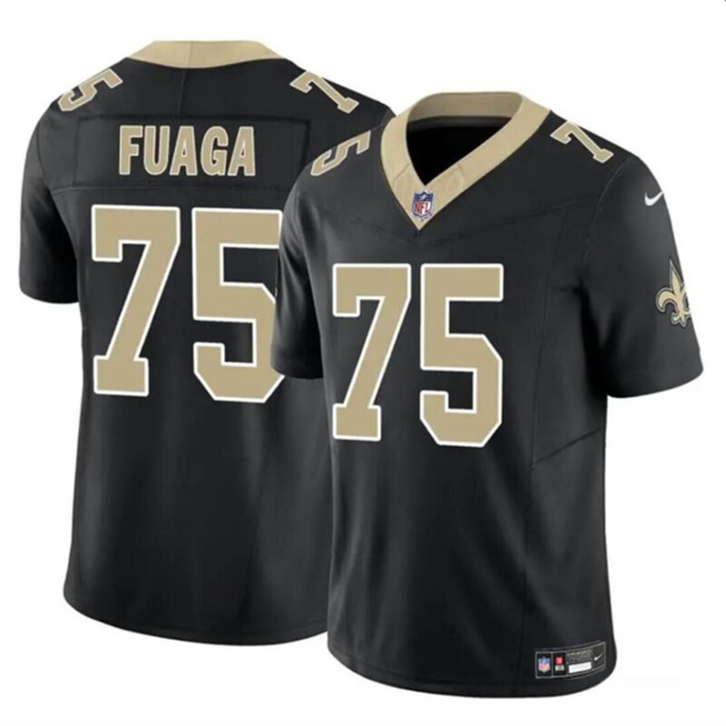 Black New Orleans Saints #75 Taliese Fuaga 2024 Draft F.U.S.E Vapor Limited Stitched Football Jersey - NOS109