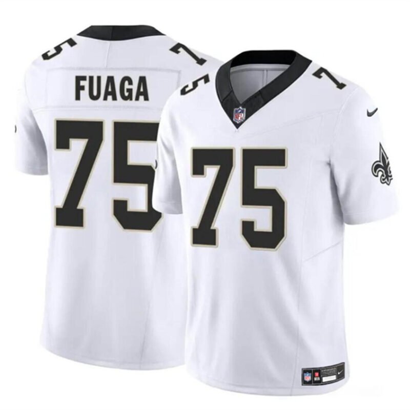 White New Orleans Saints #75 Taliese Fuaga 2024 Draft F.U.S.E Vapor Limited Stitched Football Jersey - NOS39