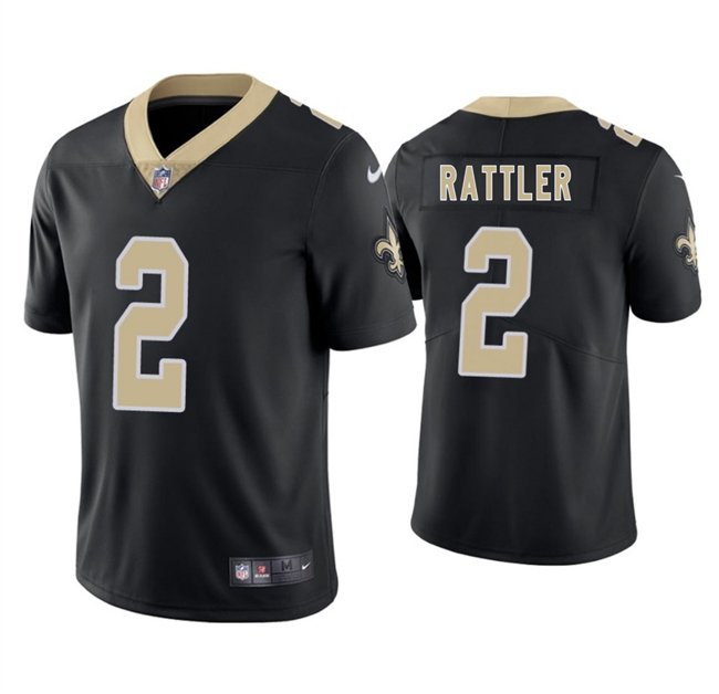 Black New Orleans Saints #2 Spencer Rattler 2025 Vapor Limited Stitched Football Jersey - NOS14
