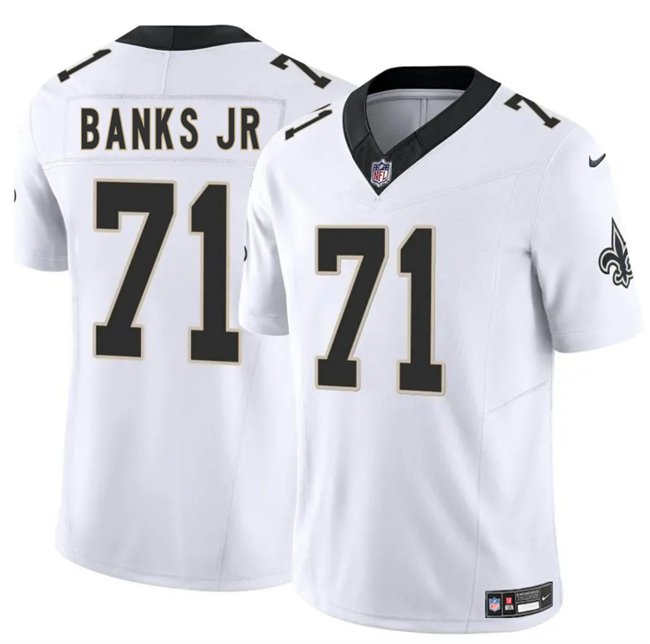 White New Orleans Saints #71 Kelvin Banks Jr 2025 Draft F.U.S.E Vapor Limited Stitched Football Jersey - NOS191