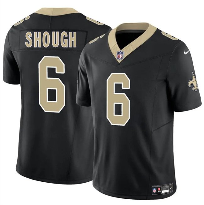 Black New Orleans Saints #6 Tyler Shough 2025 Draft F.U.S.E Vapor Limited Stitched Football Jersey - NOS41