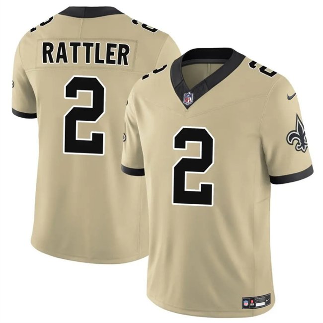Gold New Orleans Saints #2 Spencer Rattler 2025 F.U.S.E. Alternate Vapor Limited Stitched Football Jersey - NOS01