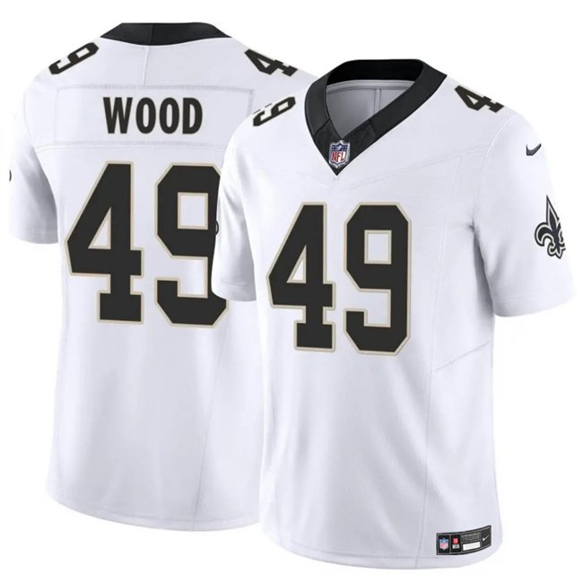 White New Orleans Saints #49 Zach Wood 2025 F.U.S.E Vapor Limited Stitched Football Jersey - NOS258