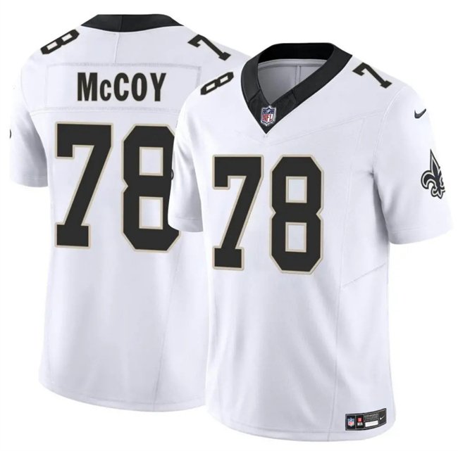 White New Orleans Saints #78 Erik McCoy 2025 F.U.S.E Vapor Limited Stitched Football Jersey - NOS45