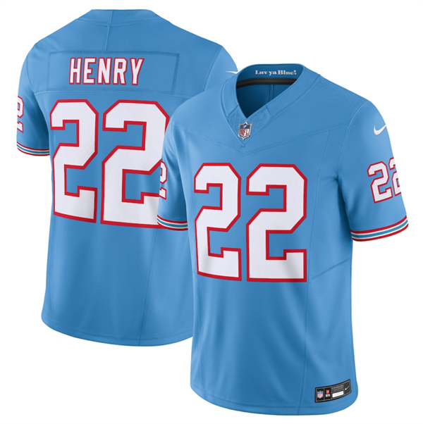 Light Blue Tennessee Titans #22 Derrick Henry 2023 F.U.S.E. Vapor Limited Throwback Stitched Football Jersey - TNT106