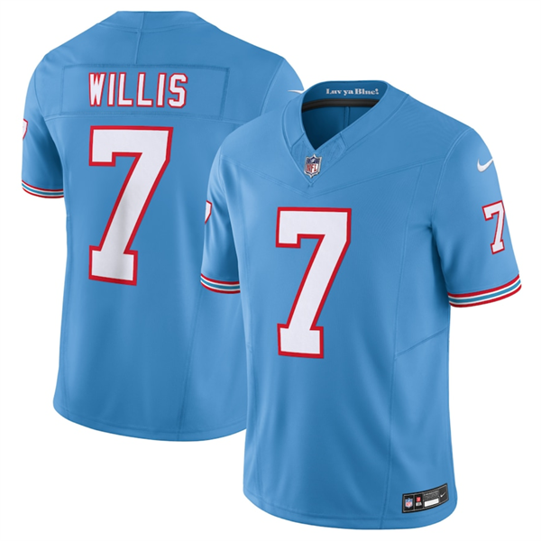 Light Blue Tennessee Titans #7 Malik Willis 2023 F.U.S.E. Vapor Limited Throwback Stitched Football Jersey - TNT195