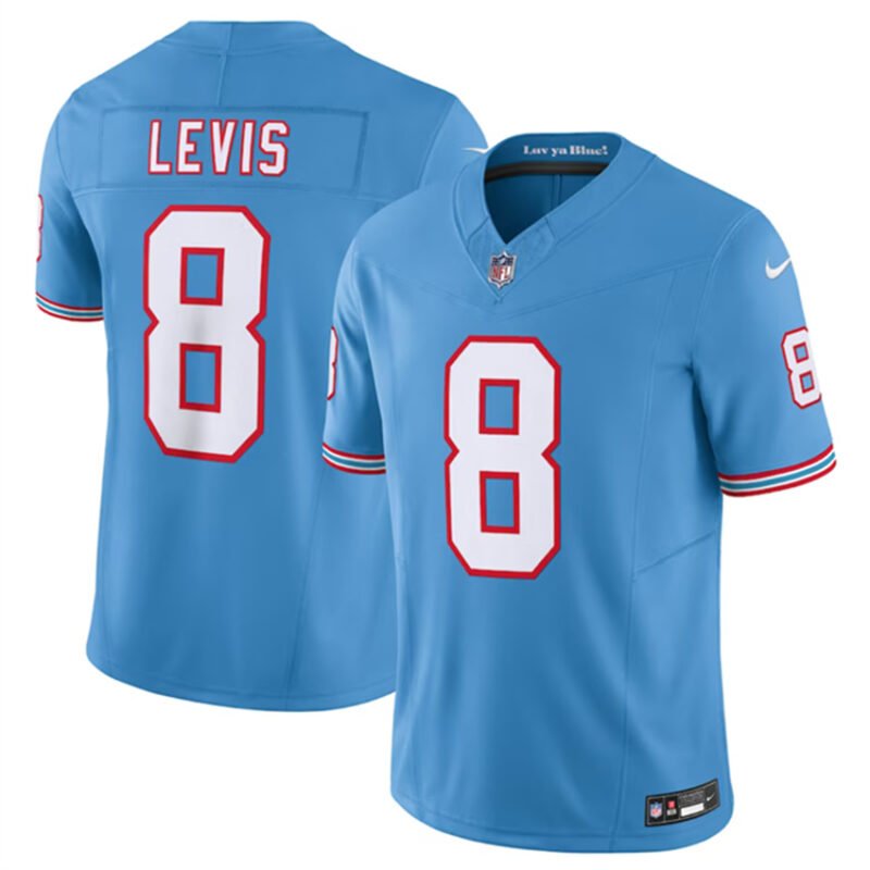 Light Blue Tennessee Titans #8 Will Levis 2023 F.U.S.E. Vapor Limited Throwback Stitched Football Jersey - TNT264