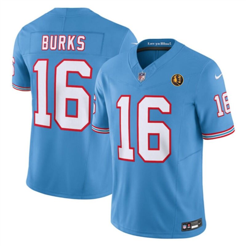 Blue Tennessee Titans #16 Treylon Burks 2023 F.U.S.E. Throwback With John Madden Patch Vapor Limited Stitched Football Jersey - TNT29