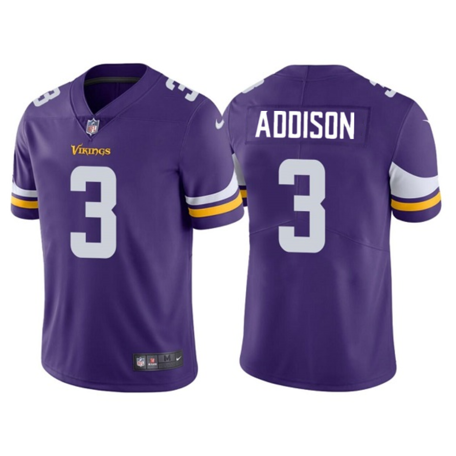 Purple Minnesota Vikings #3 Jordan Addison 2023 Draft Vapor Untouchable Limited Stitched Jersey - MVJ12