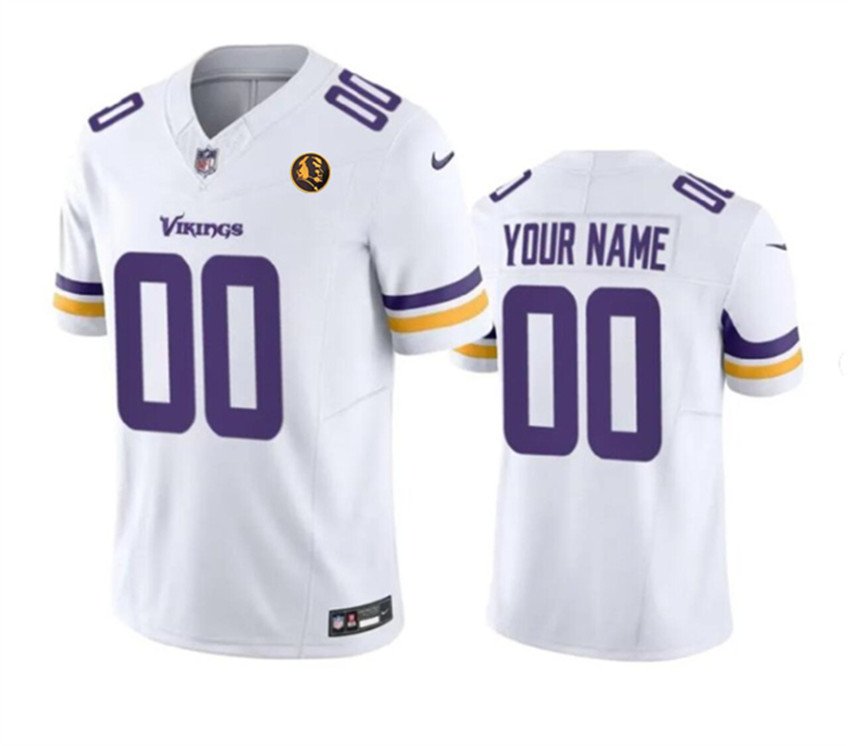 White Minnesota Vikings Active Player Custom 2023 F.U.S.E. With John Madden Patch Vapor Limited Stitched Football Jersey - MVJ104