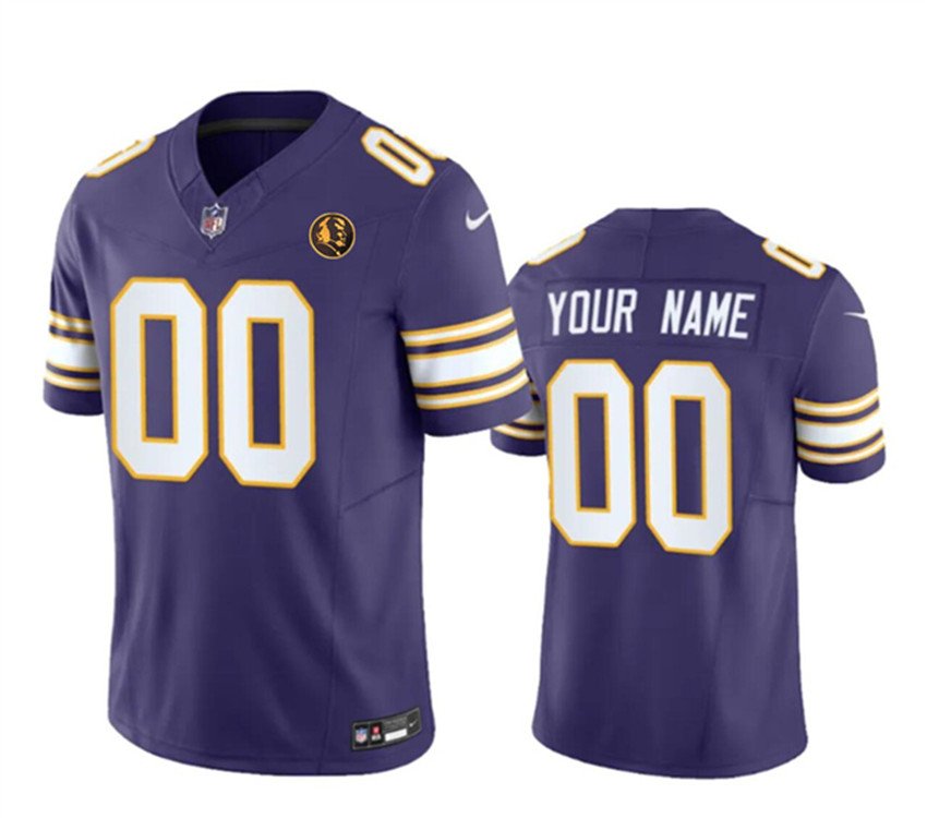 Purple Minnesota Vikings Active Player Custom 2023 F.U.S.E. Throwback With John Madden Patch Vapor Limited Stitched Football Jersey - MVJ41