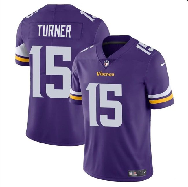 Purple Minnesota Vikings #15 Dallas Turner 2024 Draft Vapor Untouchable Limited Stitched Jersey - MVJ99