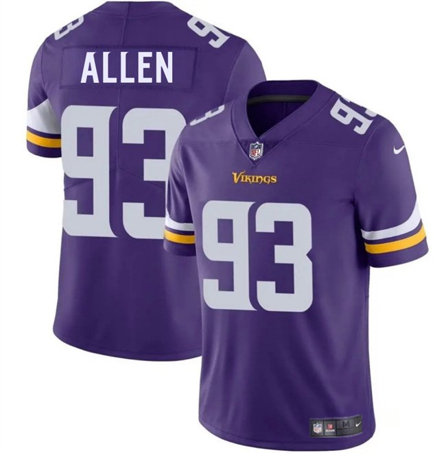 Purple Minnesota Vikings #93 Jonathan Allen 2025 Vapor Untouchable Limited Stitched Jersey - MVJ76