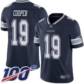 Nike Cowboys #19 Amari Cooper Navy Blue Team Color Stitched NFL 100th Season Vapor Limited Jersey - DLC468